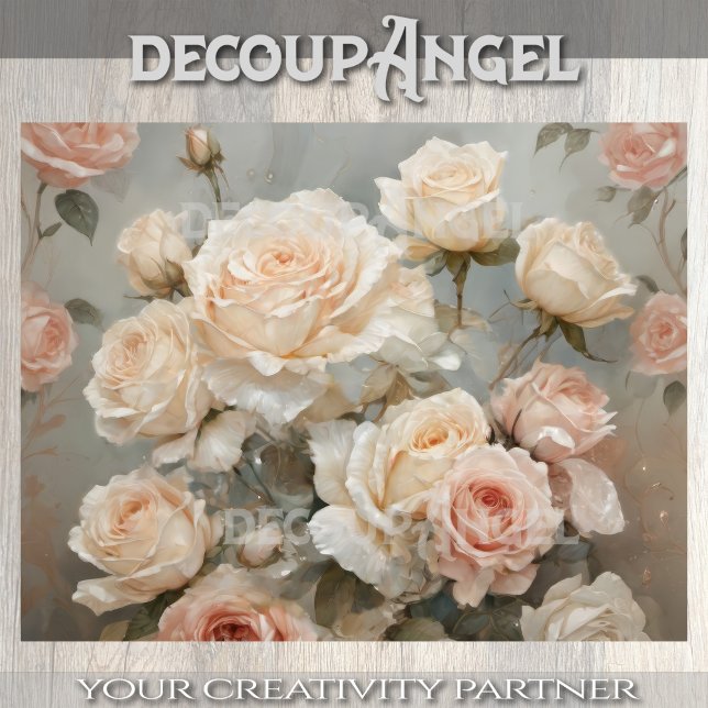 Romantisches Bouquet von Rose - Decoupage - Seidenpapier (Von Creator hochgeladen)