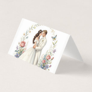 Romantisches Brautpaar Blumiges Elegantes Hochzeit