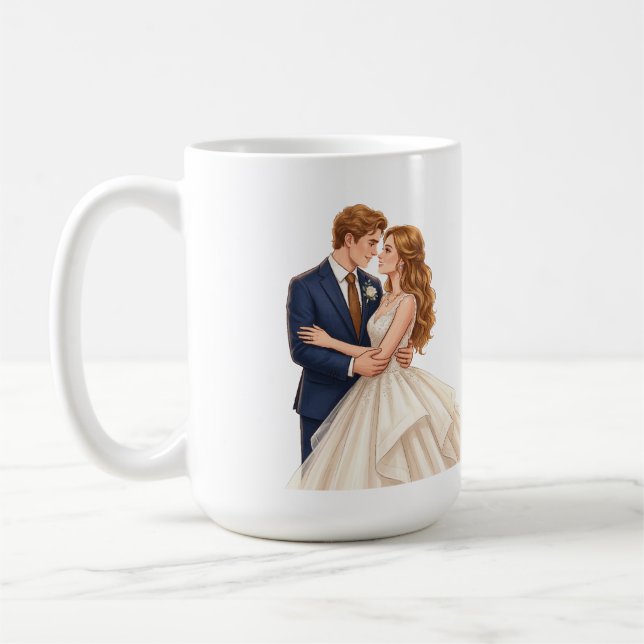 Romantisches Brautpaar Kaffeetasse (Links)