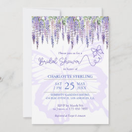Romantisches Brautparty Butterfly & Wisteria Garde Einladung