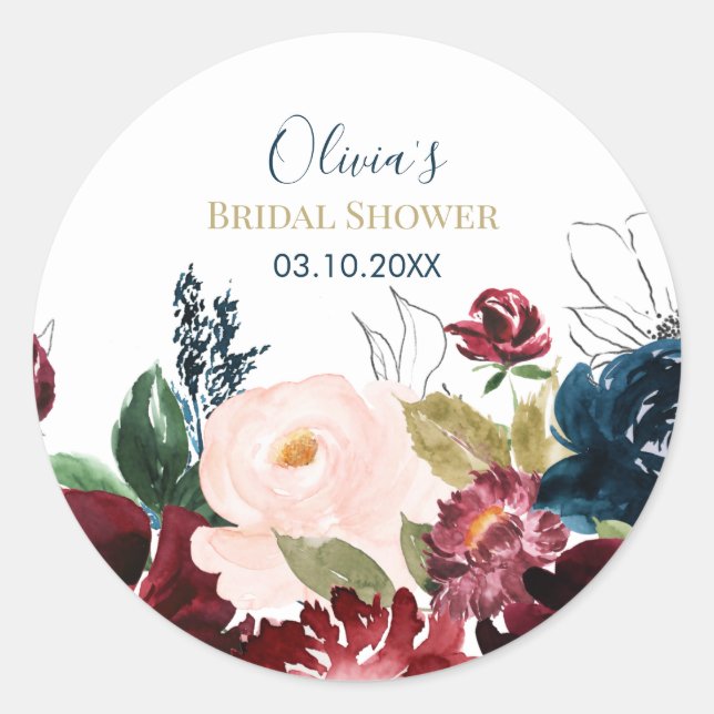 Romantisches Brautparty Gefallen Stickers (Vorderseite)