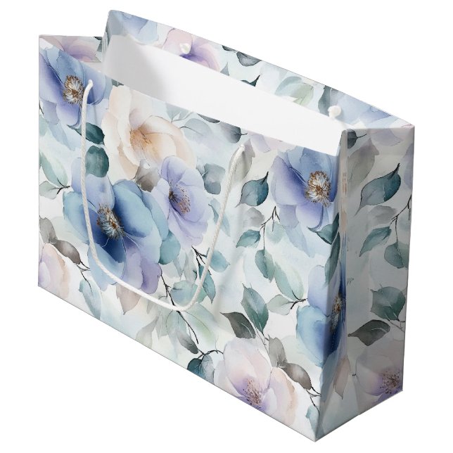 Romantisches Brautparty Hübscher Lavendel-Blume Große Geschenktüte (Vorderseite Schrägansicht)