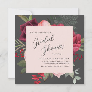 Romantisches Bridal Bouquet Brautparty Einladung