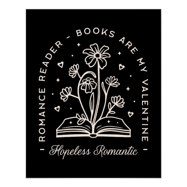 Romantisches Buch liebt Single valentine lustige Z Poster (Vorderseite)