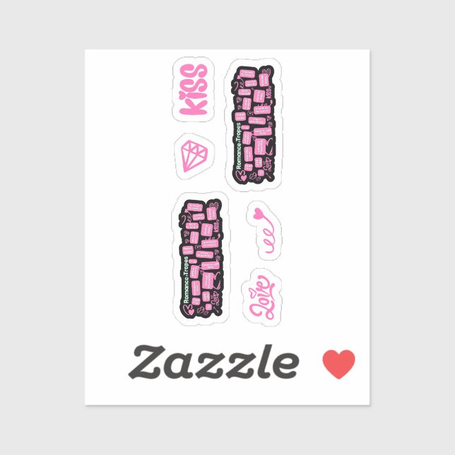 Romantisches Buch Tropes Hot Pink Pack Aufkleber (Blatt)