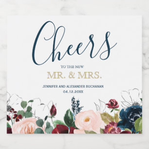 Romantisches Burgund, Rosa, Blau und Schwarz