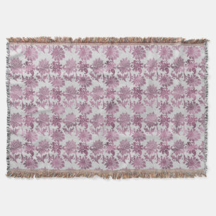 Romantisches Burgundy Rot Silver Floral Decke