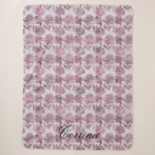 Romantisches Burgundy Rot Silver Floral Sherpadecke