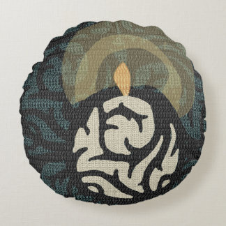 romantisches Candlelight-Scrollteppich Rundes Kissen