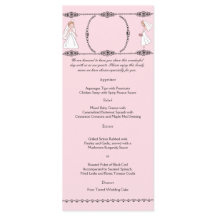 Romantisches Cartoon Brides Wedding Menu