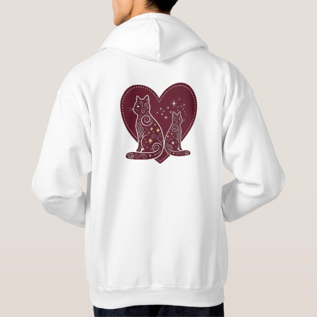 Romantisches Cat Heart Design Hoodie (Rückseite)