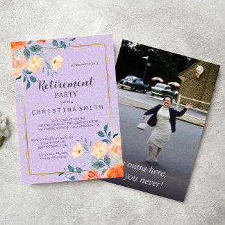 Romantisches Chic Floral Watercolor Retirement Par Einladung