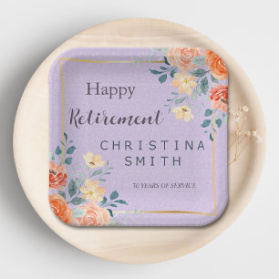 Romantisches Chic Floral Watercolor Retirement Par Pappteller