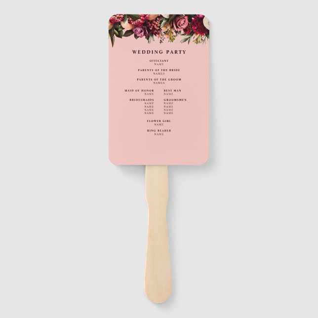 Romantisches Chrysanthemum auf Gossamer Pink Fächer (Rückseite)