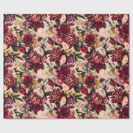 Romantisches Chrysanthemum auf Gossamer Pink Geschenkpapier