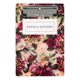 Romantisches Chrysanthemum auf Gossamer Pink Mini Klemmbrett