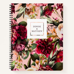 Romantisches Chrysanthemum auf Gossamer Pink Notizbuch