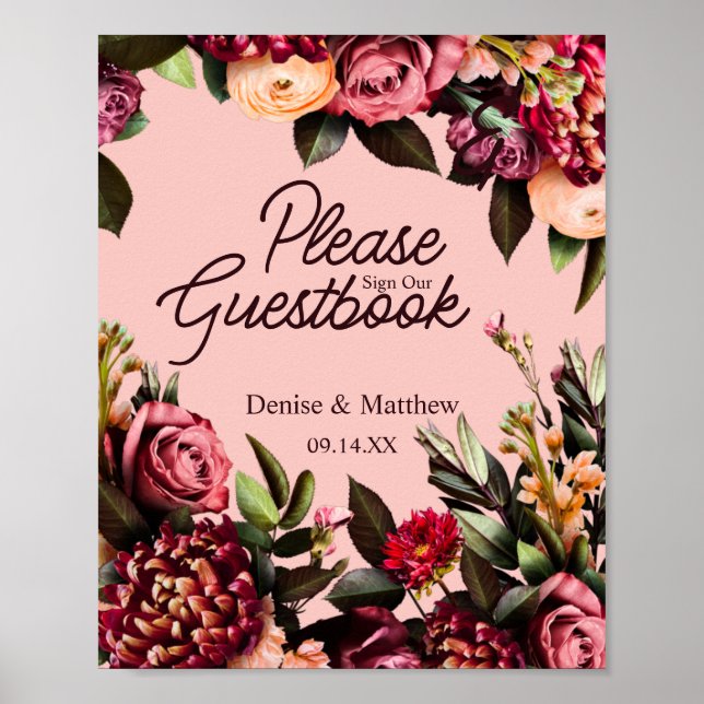 Romantisches Chrysanthemum auf Gossamer Pink Poster (Vorne)