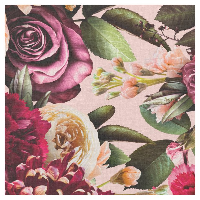 Romantisches Chrysanthemum auf Gossamer Pink Stoff (Nahaufnahme)