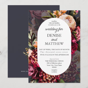 Romantisches Chrysanthemum zur Polar Night Wedding Einladung
