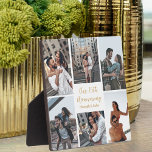 Romantisches Couple Collage Anniversary Custom Fot Fotoplatte<br><div class="desc">Chic personalisierbare Foto-Collage für Ihren Mann,  Ehefrau,  Freundin oder Freund bei Ihrer Feier der Liebe. Fügen Sie 6 Ihrer Lieblings-Beziehung,  Verlobung oder Hochzeit-Fotos hinzu und bestellen Sie als romantisches Geschenk für Ihren Partner. Ein wunderschönes personalisiertes Bild voller Erinnerungen.</div>