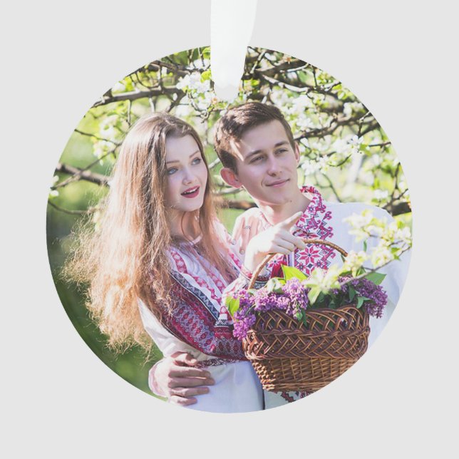 Romantisches Couple'Foto Weihnachtsdekoration Keep Ornament (Vorderseite)