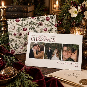 Romantisches Cranberry-Botanik-Foto von frisch Ver Feiertagskarte