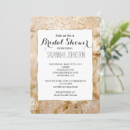 Romantisches Cream White Roses Confetti Brautparty Einladung