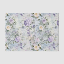Romantisches Creme-violette Blumen Brautparty Seidenpapier