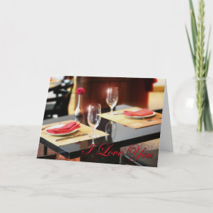 Romantisches Dinner für Zwei Valentinstag Feiertagskarte