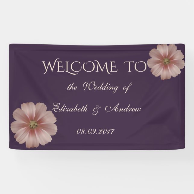 Romantisches elegantes Daisy Wedding Banner (Horizontal)