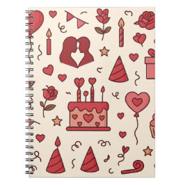 Romantisches Feier-Doodle-Muster Notizblock