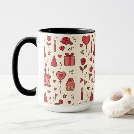 Romantisches Feier-Doodle-Muster Tasse