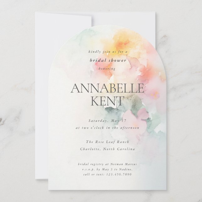 Romantisches Floralfarbenes Brautparty Einladung (Vorderseite)