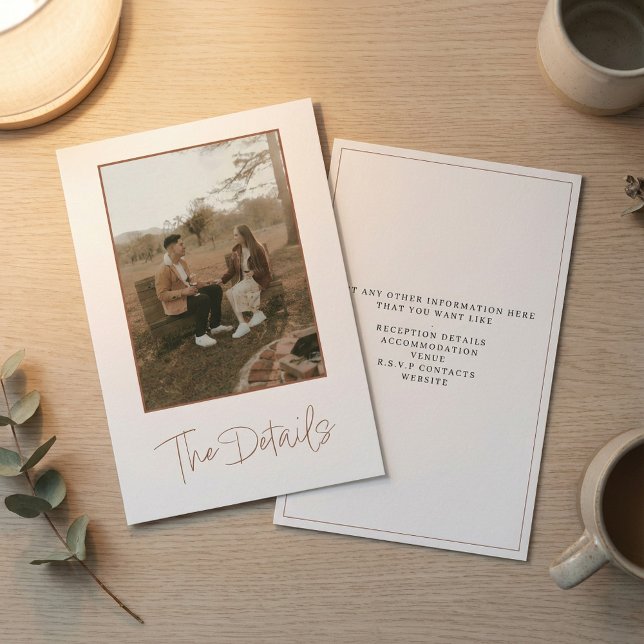 Romantisches Foto Die Detailkarte Begleitkarte (Romantic photo The Details Enclosure Card.)