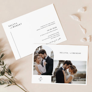 Romantisches Foto Hochzeit Einladung   Modernes Mi