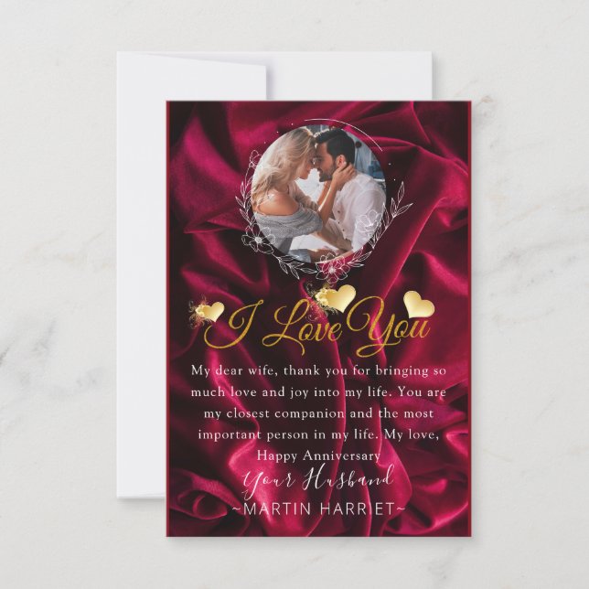 Romantisches Foto I Liebe Jubiläumskarte Dankeskarte (Vorderseite)