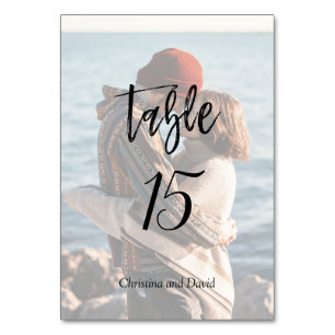 Romantisches Foto Personalisiert Moderne Hochzeit Tischnummer