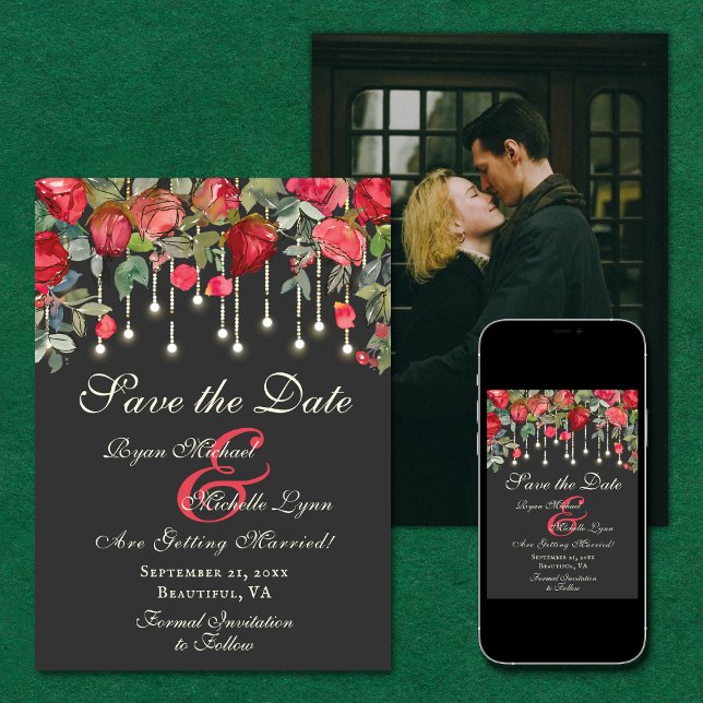 Romantisches Foto "Rose Garden" Hochzeit Save The Date (Von Creator hochgeladen)