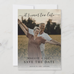 Romantisches Foto Save The Date Nie zu spät Einladung