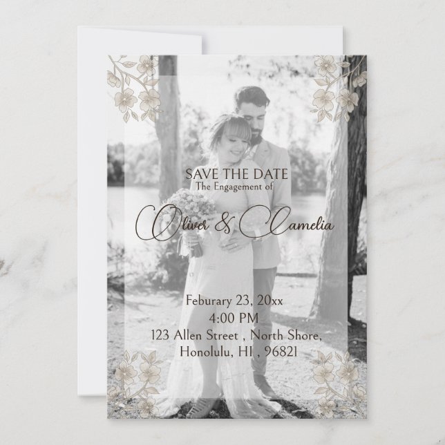 Romantisches Foto Save the Date Verlobung/Hochzeit (Vorderseite)