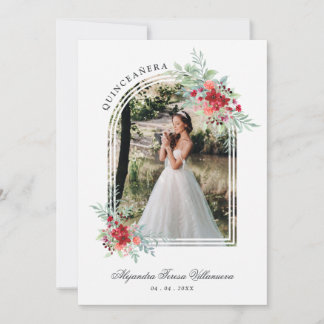 Romantisches Foto Spanisch Quinceñera Einladung