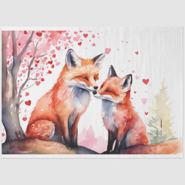 Romantisches Fox-Tissue Seidenpapier (Vorderseite)