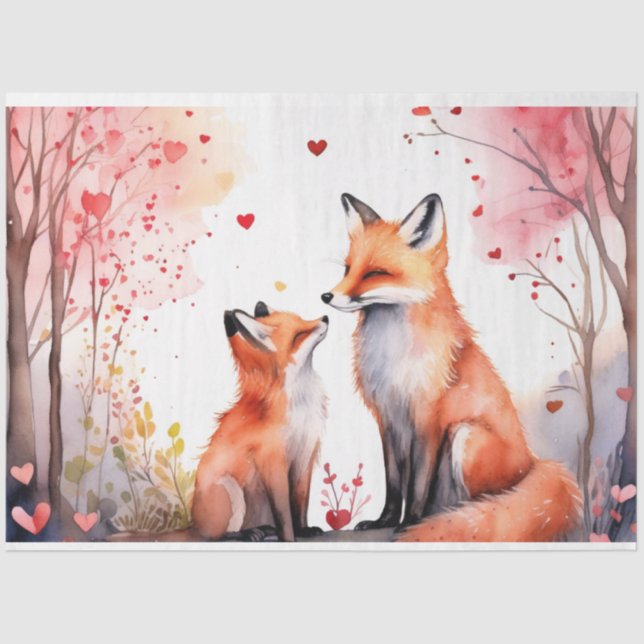 Romantisches Fox-Tissue Seidenpapier (Vorderseite)