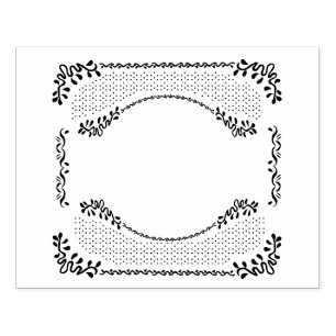 Romantisches Frame Oval Gummistempel