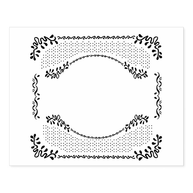 Romantisches Frame Oval Gummistempel (Prägung)