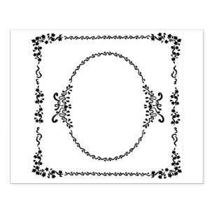 Romantisches Frame Oval Gummistempel