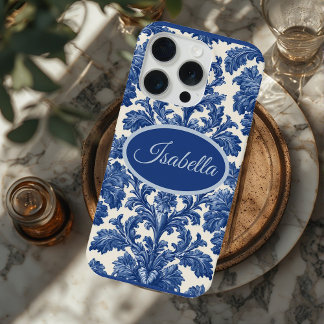 Romantisches französisches Toile-Pulverblau Person iPhone 15 Pro Hülle