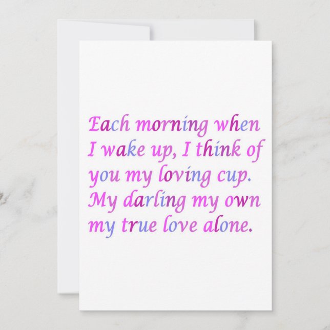 Romantisches Gedicht für Ihre wahre Liebe gemischt (Vorderseite)