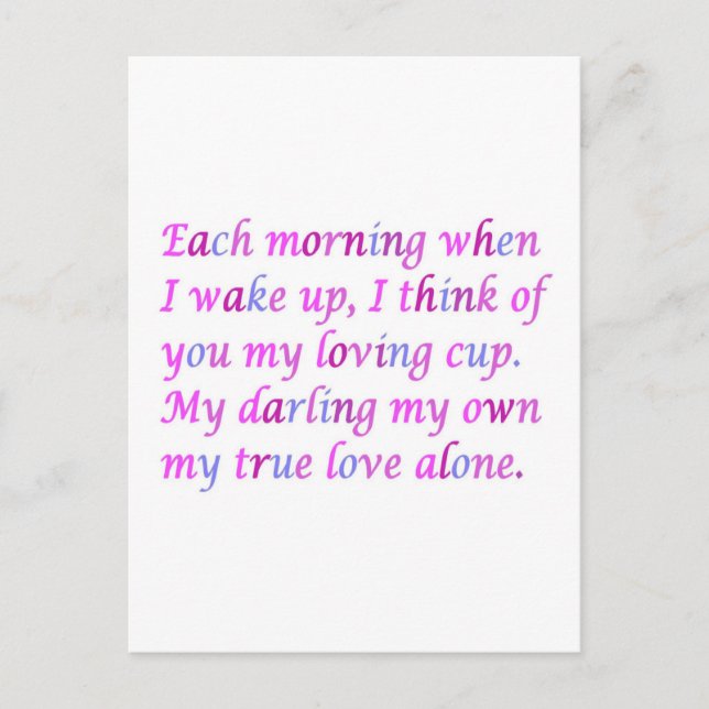Romantisches Gedicht für Ihre wahre Liebe gemischt Postkarte (Vorderseite)